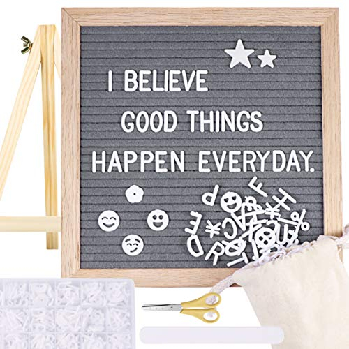 STOBOK Filz-Brieftafel 25 4 X 25 4 Cm Auswechselbares Holz-Brieftafel-Rahmen Anschlagtafel Schild mit Buchstaben Ankündigungstafel für Home-Office-Geschäftsdekoration