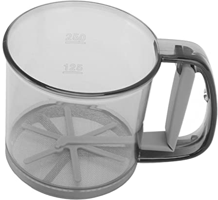 Jeanoko Baking Sifter Cup, Handheld Flour Sifter Uniform Sieve Holes Semi Automatic Flour Strainer Cup Flour Sieve Handheld Baking Sieve Cup for Baking Pastry Tools