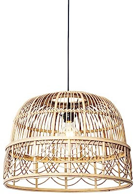 QAZQA Oriental Lámpara colgante inteligente ratán 44 cm con Wifi G95 - Michelle/Acero Redonda Adecuado para LED Max. 1 x 4.9 Watt