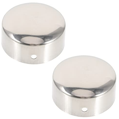 OSALADI 2st Runder Kappenstecker Endkappen Für Metallrohre Hardware-stecker Schlauchstopfen Pfostenabdeckung Aus Metallrohr Endkappen Aus Metall Rohrschutz Verbinder Rostfreier Stahl Glas