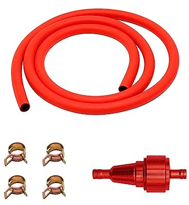 WOLWES Motorrad-Vergaser Benzinfilter-Teile 6 Mm Benzin-Kraftstofffilter Schellen Schläuche Rohrschellen Kit Für Motorrad Moped Roller Quad Für Rasenmäher Für ATV Carb Motorräder (Color : A-Gold)