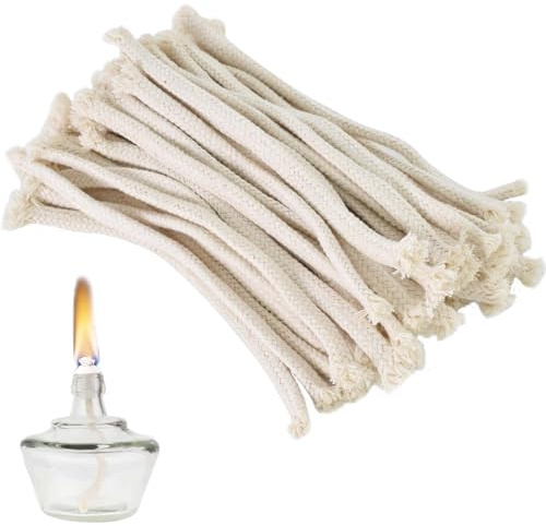 Paquete de 50 100% Algodón Mecha de Algodón Trenzado Mecha de Vela para Hacer Velas Mecha de Repuesto Premium para Lámparas de Aceite y Velas Fabricación de Velas Hechas a Mano con Bricolaje