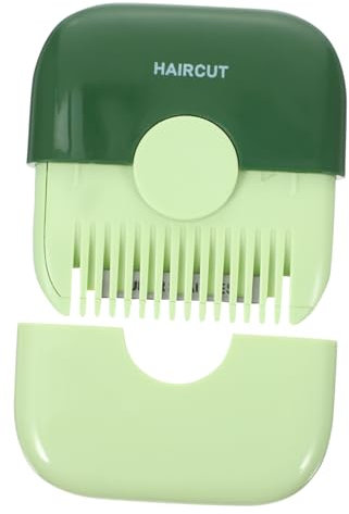 FRCOLOR Tondeuse à Franges et Coupe-bordures Manuel Petite Taille Acier Inoxydable Multifonction pour Femmes Filles Usage Domestique à Pointes Fourchues Avocat Vert