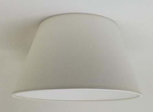 30 cm Cono Paralume, Tessuto di Cotone con PVC Bianco, Prodotto Artigianale, per Lampada da Tavolo, Piantana (Avorio)