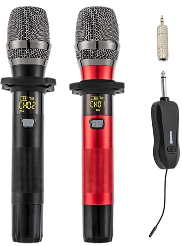 panfudongk Streaming Mikrofon USB MIC Microfon PC Microphone Drahtloses 25 Kanäle UHF Karaoke Singen Hochzeit DJ Party - 360° Klangaufnahme, Wiederaufladbar, Kabelloses Mikrofonsystem