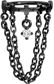 PIERCINGLINE Chirurgenstahl Segmentring Clicker KRONE + KETTEN Piercing Ring Ohr Helix Conch Farb & Größenauswahl