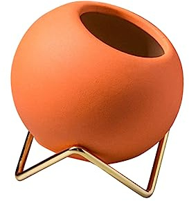 POPETPOP Pot De Fleurs Style Nordique Créatif Décoration Intérieur Chic pour Salon Orange