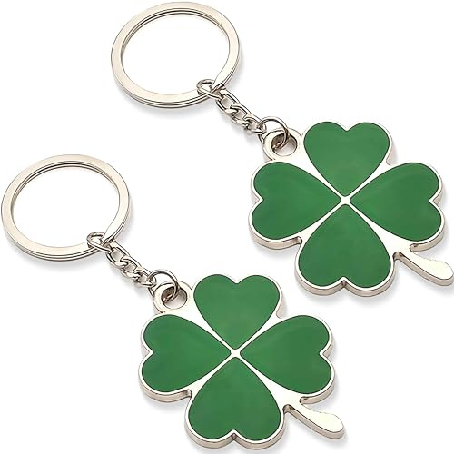 AFCJLTO Lot de 2 porte-clés en forme de trèfle à quatre feuilles - Idéal pour offrir en cadeau de courage, cadeau pour amie et cadeau d'encouragement ou de persévérance pour femme