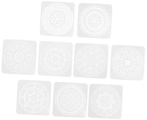 PLAFOPE 9blätter Wiederverwendbare Mandala Schablone Waschbare Diy Kunst Bastelvorlage Für Scrapbooking Und Stempeln