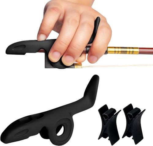 Geigenbogen Griff Korrektur Gerät Anfänger Korrektur Haltungsgriff Bogen Pose Orthesen Violine Zubehör Geschenk für Anfänger Verschenken Violinbogen Positionierer (Schwarz)