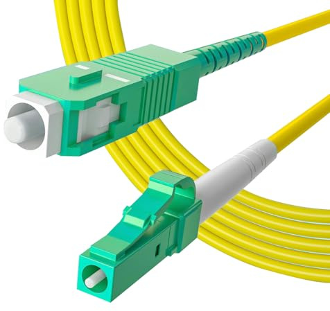 10Gtek Câble de fibre optique Simplex LC/APC vers SC/APC OS2 Single-Mode Simplex 5 m FTTH Câble patch Fiber Patch Cable, 9/125 μm LSZH