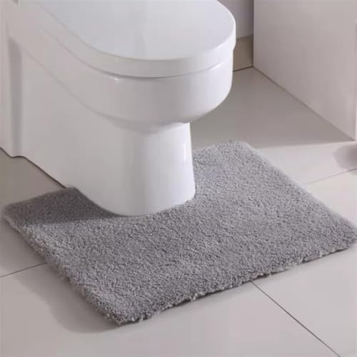 Insun Alfombra Baño Antideslizante Absorbente Tapete WC Suave Cómoda Lavable a Máquina Gris Claro 50 x 60 cm