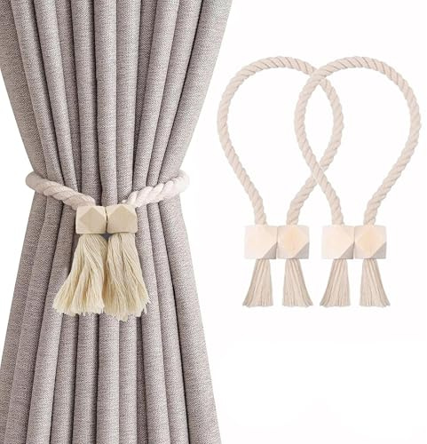 2 Piezas Alzapaños para Cortinas, Alzapaños Cortinas Magnéticos, Correas de Imán para Cortina, Sujeta Hebillas Recoge Cortina Decoración, Abrazaderas Cortinas para Cortinas del Hogar y Decoración