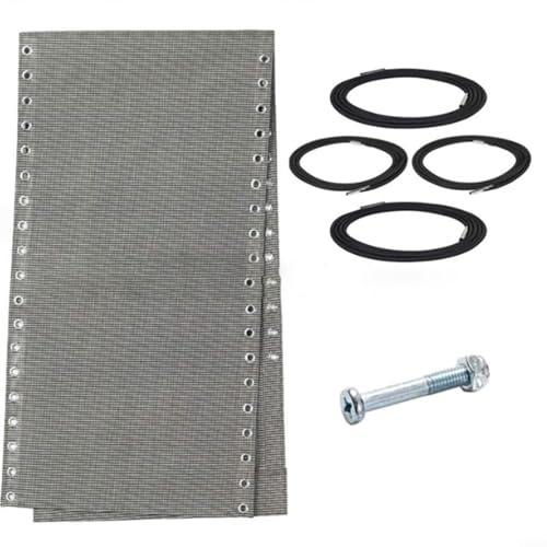 MeevrgR Ersatzbezug für Outdoor-Liegestühle, Stoff, Zero-Gravity-Lounge-Abdeckung mit 4 elastischen Seilen und Schrauben, für Gartenmöbel-Reparatur, 160 x 43 cm (weißgrau)