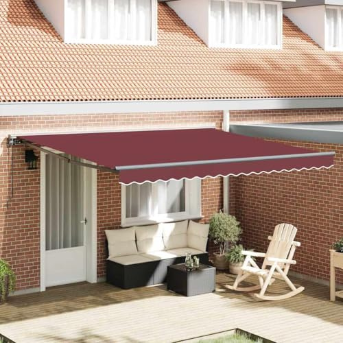 INLIFE Elektrische Semi-Kassetten-Markise Bordeauxrot 400x300 cm Stoff,Heim & Garten,Rasen & Garten,Garten & Balkon,Markisen,Burgunderrot,35.83 KG,3330522