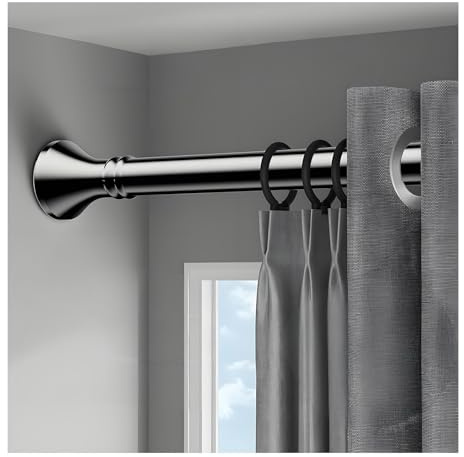 Extendable Shower Curtain Pole 1m 1.5m 2.5m 3.5m 4m 5m, Adjustable Rust Free No Drill Spring Net Tension Rod Shower Curtain Pole Rail for Bathroom Window(Stainless,3.1-4m/123-157)