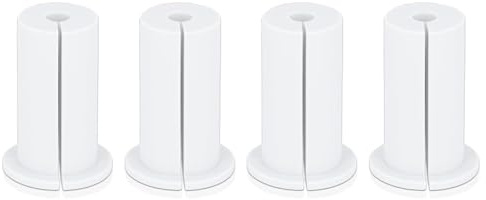 BONKZEBU 4PCS Ethernet Cable Grommet Wall Pass Through, 1 Inch Rubber Cable Wall Pass Through Grommet for Home and Outdoors, Rubber Cable Feed Through Bushing (White)