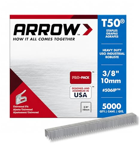 Arrow A506IP T50 Staples, Steel, 3/8 Inch (10 mm)