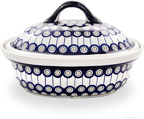 Bunzlauer - Pirofila in ceramica originale con coperchio/teglia in gres V= 1,2 litri, decorazione 8