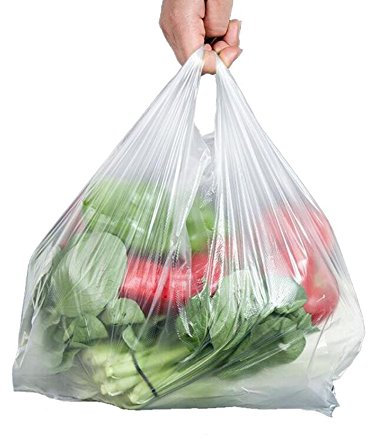 Large Plastic Grocery Carry-Out Bags 30 Micron Transparent T-Shirts Carrier Bags for Supermarket Retail Shopping Household Food Two-Sided Storage Bags 100ct (10x15inch)