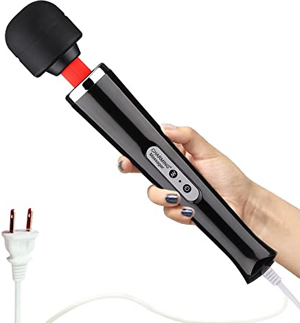 CHARMING Wired Powerful Handheld Massager with Strong 10 Vibrations Back Massage, Personal Therapy Massager for Sports Recovery, Muscle Aches, Full Body Pain (Black)