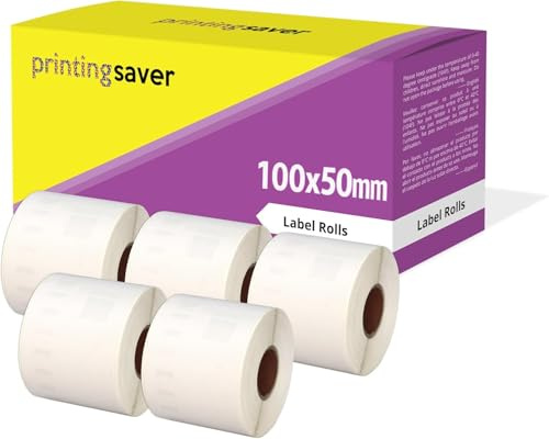 5 Rollen 100mm x 50mm Thermodirekt-Etiketten kompatibel für Zebra GK420d GK420t GC420d GX420d GX420t GC420t GX430t GT800 LP2844 TLP 2844 Citizen CL-S521 CL-S621 CL-S631 (1000 Etiketten pro Rolle)