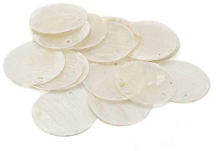 Vintageparts DIY Capiz Muschelscheiben in cremefarben 20mm 20 Stück zum Schmuck selber basteln Mädchen Damen unisex