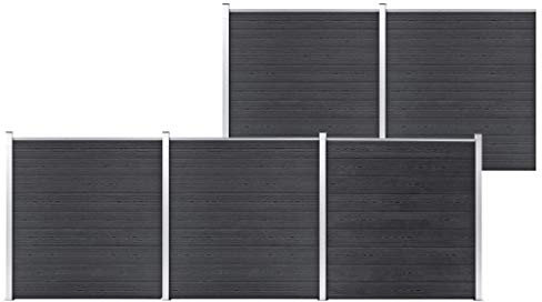 pedkit Trädgårdsstaket WPC sekretessstaket lamellstaket vindskydd sekretess staket stängsel system staket trädgård 699 x 186 cm brun