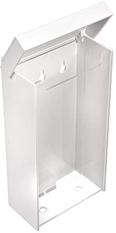 Weisse Prospektbox Din Lang wetterfest, für Außen, mit Deckel aus Acrylglas | Wetterfeste Outdoor Flyerbox, Durhcishtige Frontseite , DIN Lang Format 10x21 / 10,5x21 / zur Wandmontage