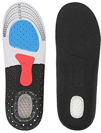 Szaerfa 1 par de plantillas de gel de silicona Unisex, almohadilla para calzado deportivo, cuidado de los pies, talón plantar, plantilla ortopédica con arco recto (28.5CM)