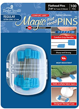 Taylor Seville Originals - Taylor Seville Originals Komfort Griff Hitze Beständig Extra Lang Regulär (0.7 x 50mm) Wohnung Kopf Magic Pins - 100 Stücke