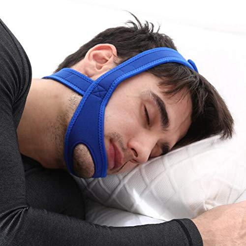 Anti Schnarchen Kinnriemen, Stop Snore Kinnriemen Natürliche Lösung Schnarchstopper Schlafen Anti Schnarchen Stop Schnarchen Stirnband Kieferstützriemen Gürtel Effektive Geräte Stop(blau)