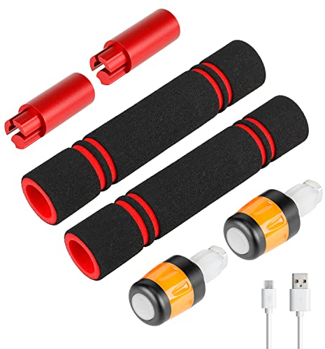 Fututech LED-Warnleuchte und Verlängerungsstange für Xiaomi M365 Pro Pro2 1S Mi3 für Segway Ninebot ES1 2 3 4 5 E22 E25 Blinker Elektroroller (Rot/Schwarz/Orange)