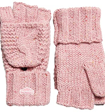 Superdry Damen Strickhandschuhe mit Zopfmuster
