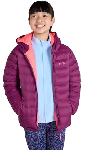 Mountain Warehouse Seasons Kids Padded Puffer Jacket | Water Resistant, Lightweight Coat with Hood for Boys & Girls, Insulated for Warmth, Suitable for School, Light Rain, Winter