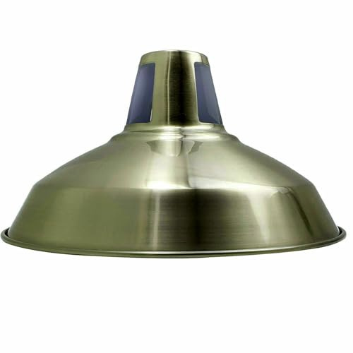 LEDSone Lampenschirme aus Metall im Vintage-Retro-Stil, antike Schirme für Deckenleuchten, Lampenschirme (Grünes Messing)