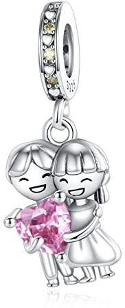 LaMenars 925 Sterling Silver Herz Charms Liebe Anhänger