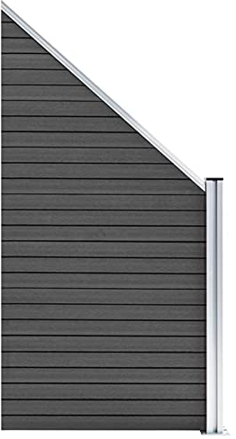 Tidyard Staketelement, trädgårdsstaket, insynsskyddsstaket, lamellstaket, trädgårdsbegränsning, vindskydd, insynsskydd, staket, element, tätningsstaket terrass, trädgård, WPC 95 x (105–180) cm, svart