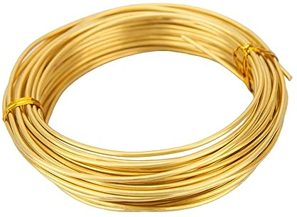 ZDLSDL mässingstråd, mässingstråd 2 mm, mässingstråd diameter Ø 2 mm, längd 10 m | Mässingstråd 2 mm, längd 10 m, guld, Ø 2 mm, 16 AWG, tråd, mässingstråd