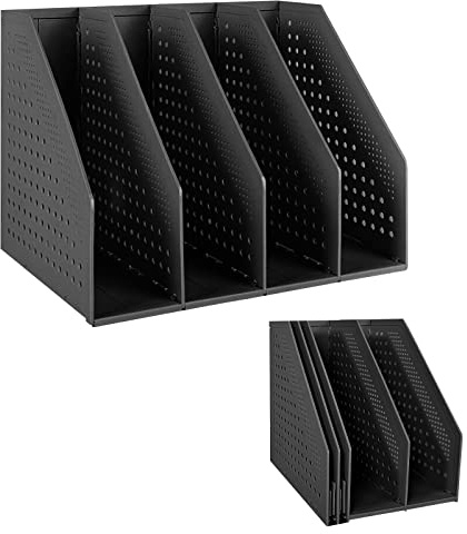 Elezeal Foldable Magazine File Holder Durable File Desktop Document Cabinet Organiser Book Shelves Magazine Folder Paper Filing Rack For Books, CDs, Shelves, Office, Library, Home and School