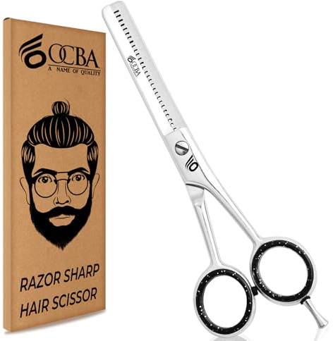 OCBA Professional 6 Hair Thinning Scissor Sharp Hair Cutting Scissors for Barbers Hairdressers & Stylists Beard & Haircut Scissors for Men & Women