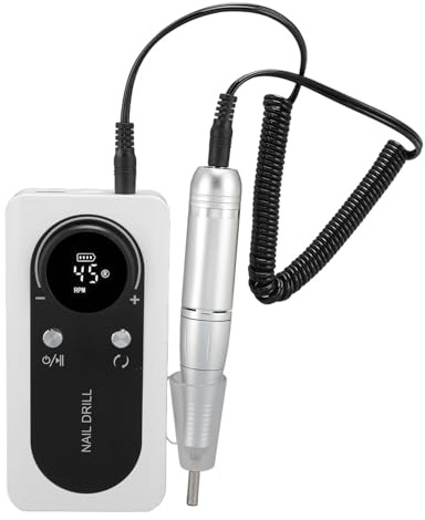 Elektrisk Nagelslipmaskin, Bärbar 45000rpm Uppladdningsbar Multifunktionell Elektrisk Filmaskin Nagelslipmaskin, Professionell Nagelborrsats för Manikyrsalong Hem