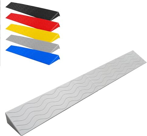 Rampa per Sedie a Rotelle Rampa per Sedie a Rotelle, Altezza 1-10,5 cm Rampa per Soglie di Porte per Gradini di Porte D'ingresso Carrabili Garage,Grigio,100x12x5 cm