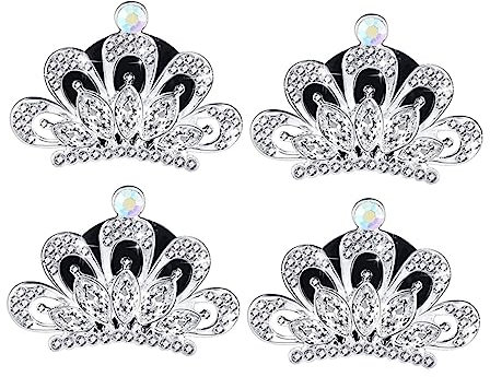 Anneome 4stücke Teiliges Auto-aroma-clips Weißem Strass-kronen-design Parfumierte Lüftungsschlitz-dekoration Installieren Eleganter Duftdiffusor Für Fahrzeug-innenraum
