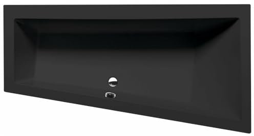 Badewanne ANDRA 180x90cm schwarz matt, Ausführung Rechts mit Wannenfüssen