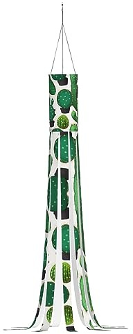 Calcetín de viento de cactus verde para Halloween, decoración de Navidad, para jardines, calles, parques infantiles