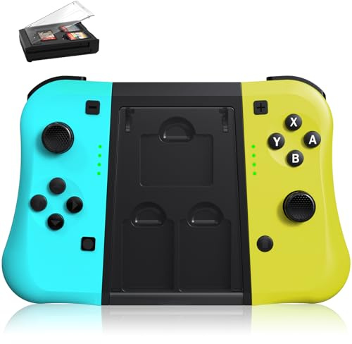 JoyPlay Controller for Switch, Wireless L/R Controllers Compatible with Switch/Lite/OLED, 6-Axis Gyro, Dual Vibration, Joystick, Quick Pairing, Includes a Holder