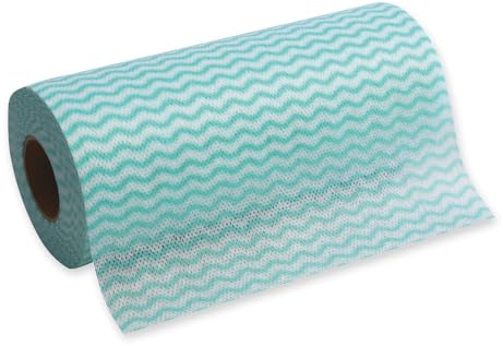 12 Stück Hygoclean Spültücher | Viskose/Polyester, Rolle, grün-weiß, L: 20cm, B: 40cm, Abrisse: 50, Karton, Einweg Putztücher, Spültücher, Reinigungstücher