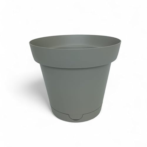 Ecoplast Macetero para Flores, Origen, de plástico Reciclado, cubremaceta para Plantas, Color Pardo, 30 x 28 cm