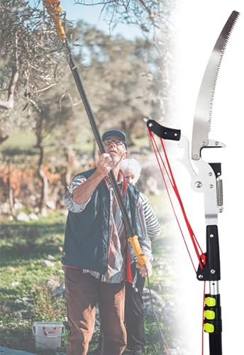 IEOWY Podadora de árboles de 10,5 pies, podadora Manual de Ramas, Herramientas de jardinería, podadoras, Sierras de Varilla manuales, Altura Extensible para serrar y Cortar